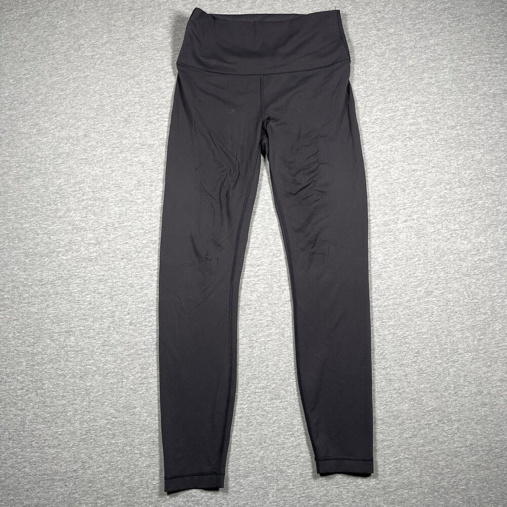 Lululemon Leggings Womens 8 Black Ankle Yoga Stretch Elastic Waist Nylon